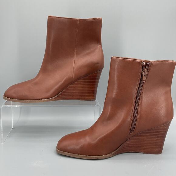 NEW Dolce Vita Women’s Rupart Wedge Heel Booties Brown Size 11 - Picture 2 of 10